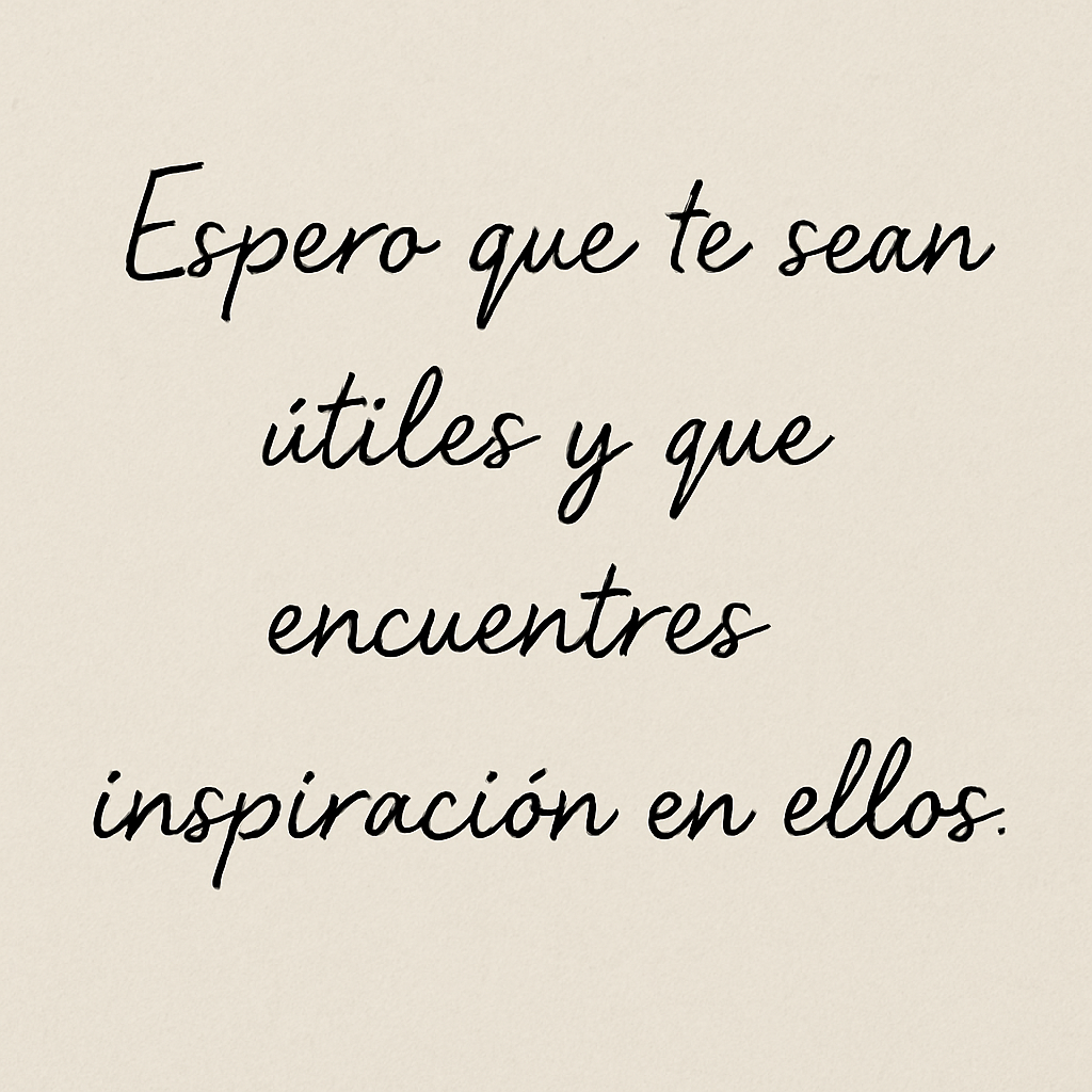 Espero que te sean útiles y que encuentres inspiración en ellos.
